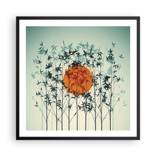 Plakat w czarnej ramie - Japońskie słońce - 60x60 cm
