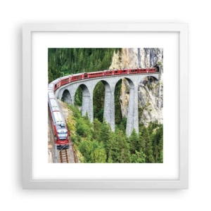 Plakat w białej ramie - Kolej na górskie widoki - 30x30 cm