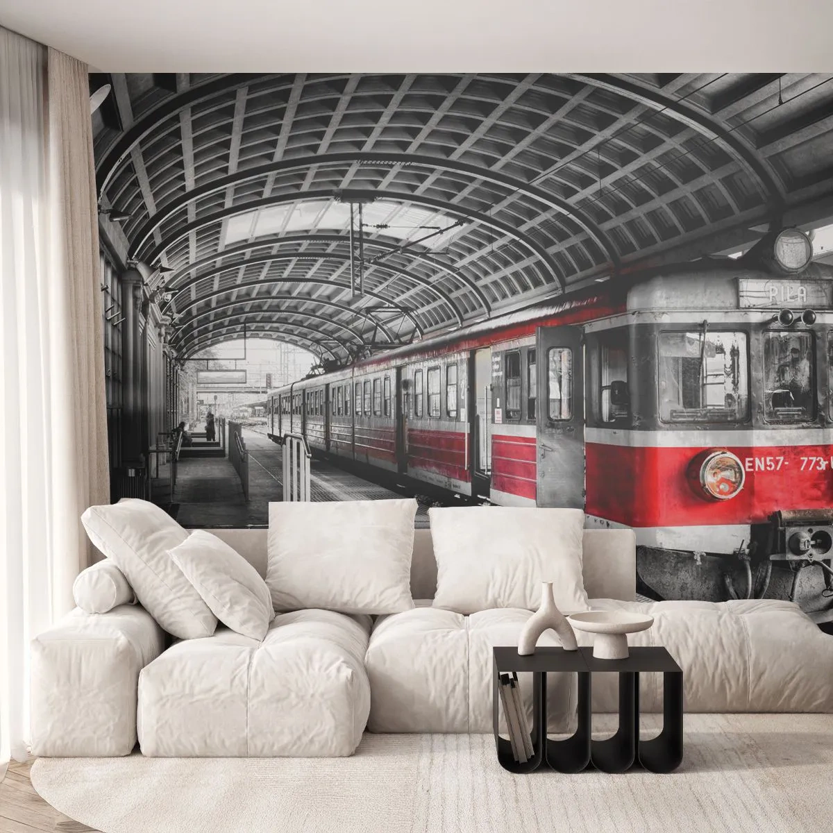 Fototapeta Samoprzylepna Deluxe Sticker - Może to podróż życia? - Pociąg Pasażerski, Stacja Kolejowa, Peron - 250x175 cm