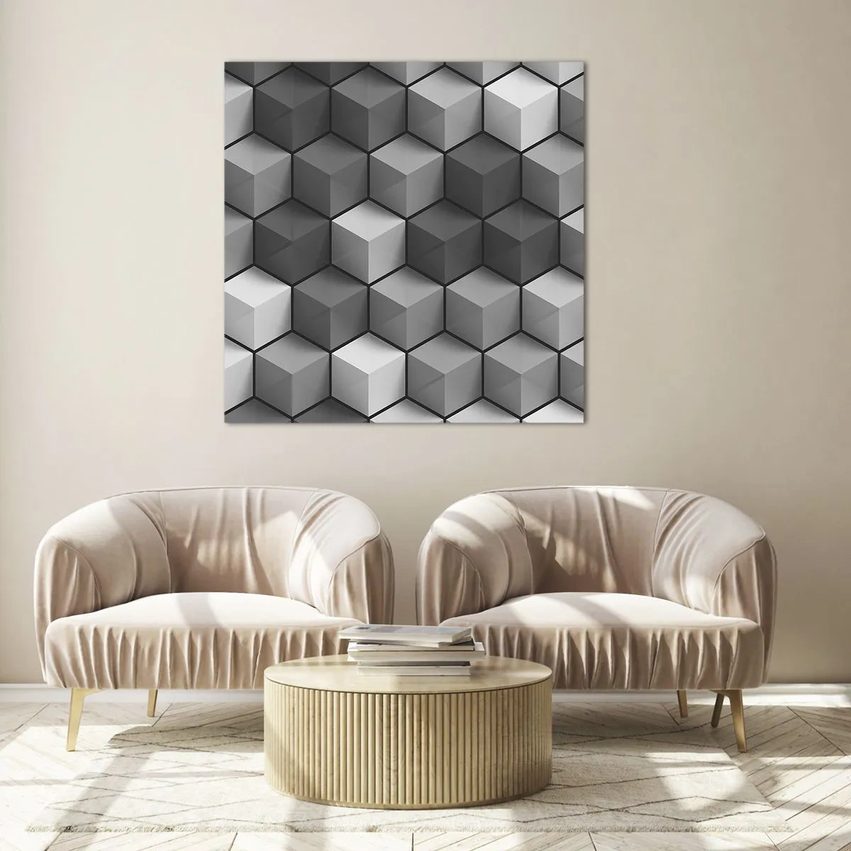 Obraz na szkle - Kubistyczna układanka - 70x70 cm