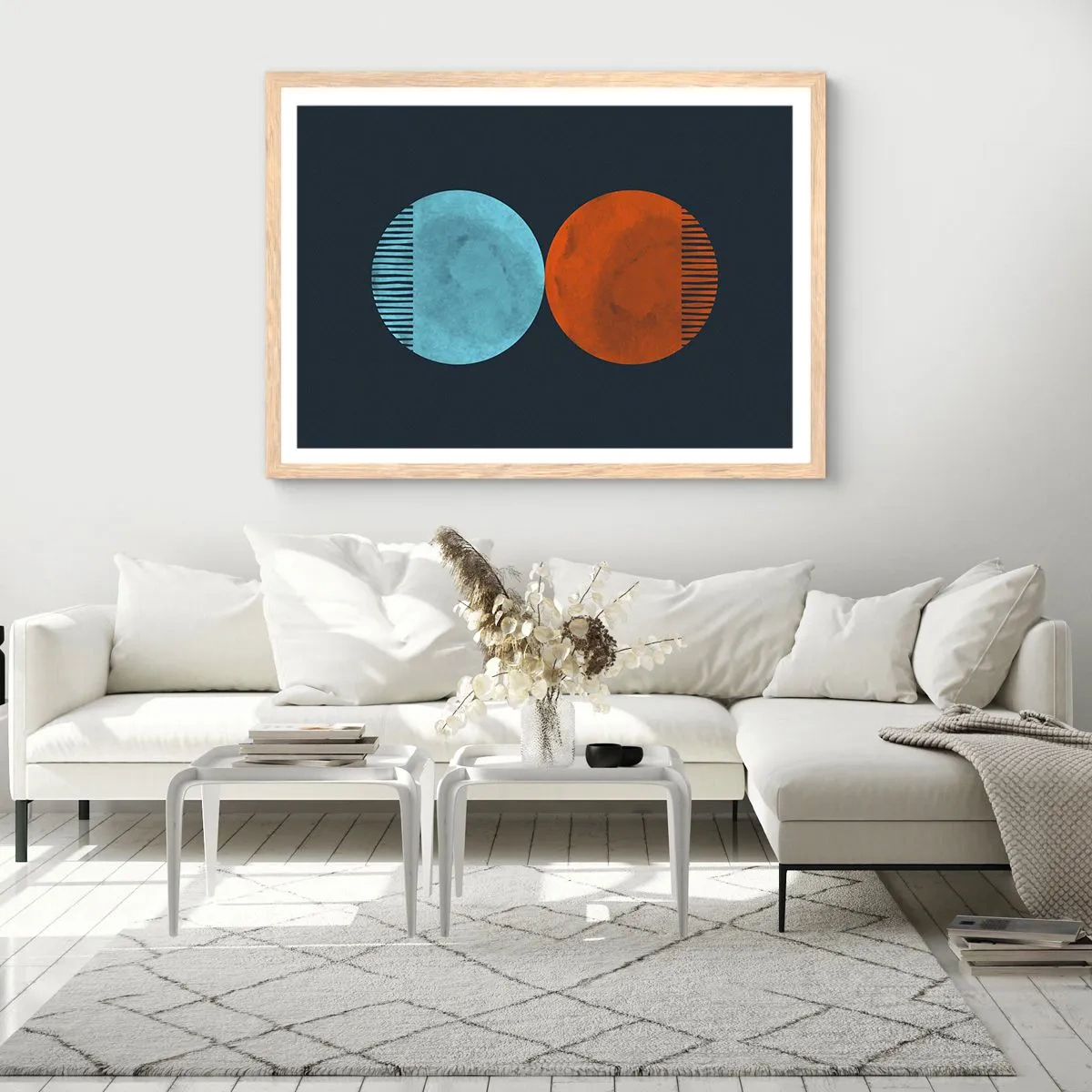 Plakat w ramie jasny dąb - Tylko geometria? - 50x40 cm