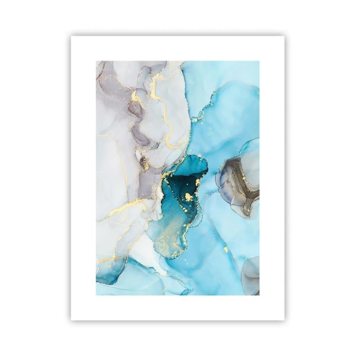 Plakat - Studium spotkania szarości z turkusem - 30x40 cm