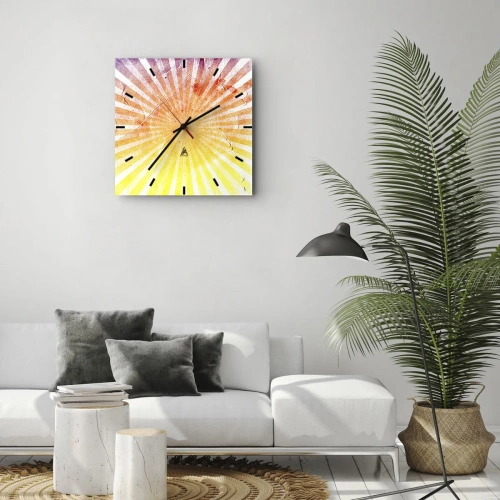 Zegar ścienny - Wschody i zachody - 40x40 cm