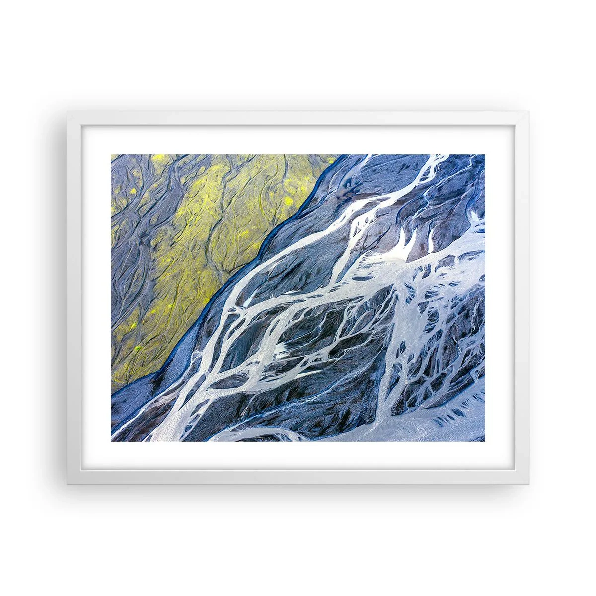Plakat w białej ramie - Naskalne malowidła natury - 50x40 cm