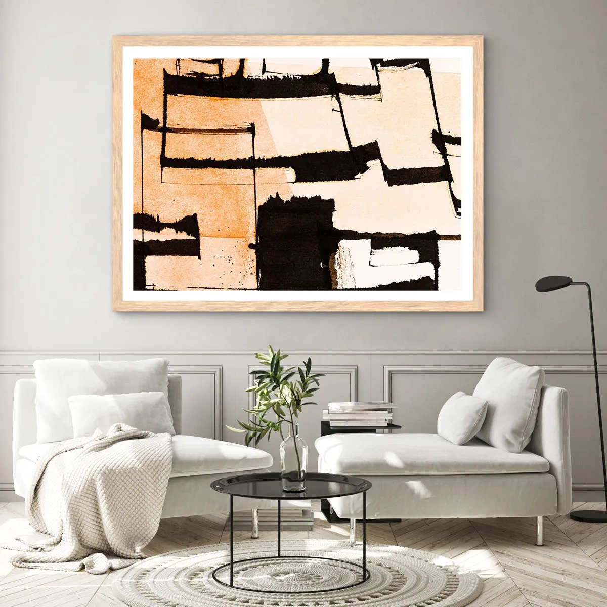 Plakat w ramie jasny dąb - Jednak porządek - 100x70 cm