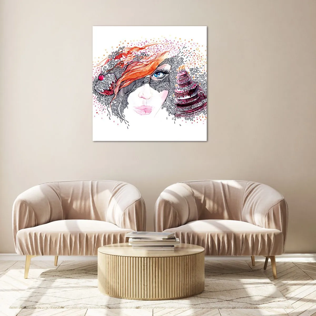 Obraz na szkle - Z nią codziennie jest święto - 60x60 cm