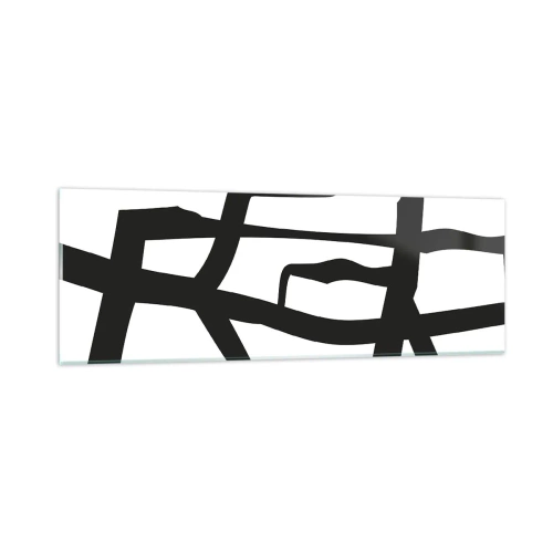 Obraz na szkle - Czarno-biała konstrukcja - 90x30 cm