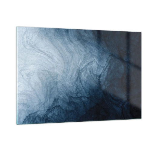 Obraz na szkle - Abstrakcyjna głębia w odcieniach granatu i szarości - 120x80cm - W głąb sięgnąć - Nowoczesna dekoracja ścienna do salonu, kuchni i sypialni ARTTOR