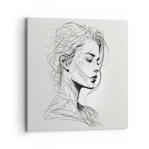 Obraz na płótnie - Portret w zamyśleniu - 70x70 cm