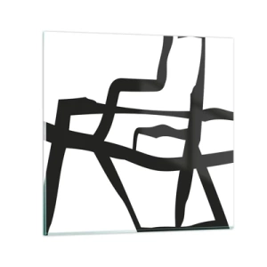 Obraz na szkle - Czarno-biała konstrukcja - 30x30 cm