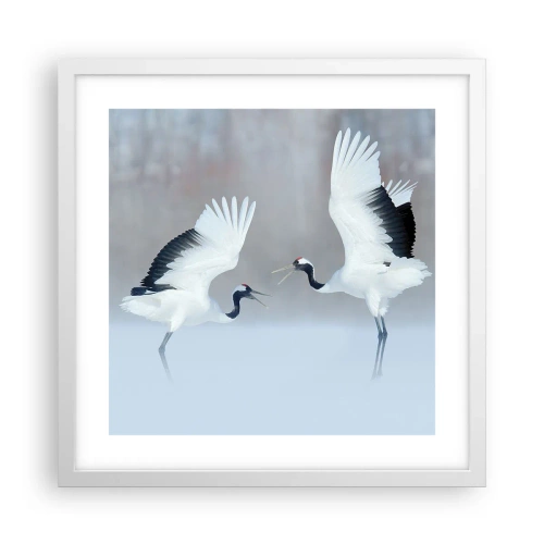 Plakat w białej ramie - Taniec we mgle - 40x40 cm