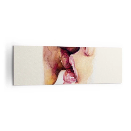 Obraz na płótnie - Akwarelowy obrazek przedstawiający zbliżenie twarzy - 160x50cm - Jak noc i dzień, ziemia i niebo - Nowoczesna dekoracja ścienna do salonu i sypialni ARTTOR