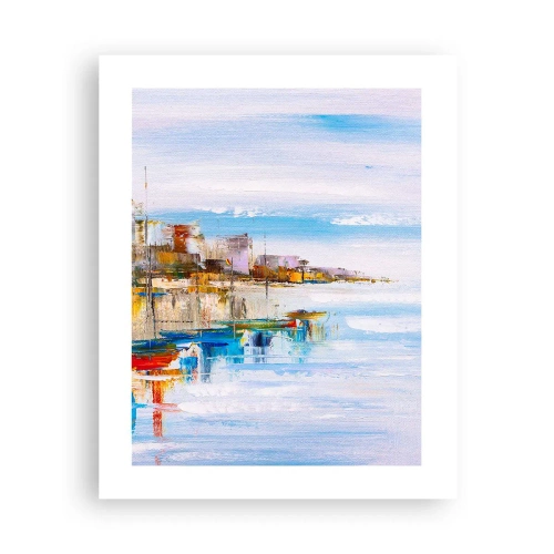 Plakat - Wielobarwna miejska przystań - 40x50 cm