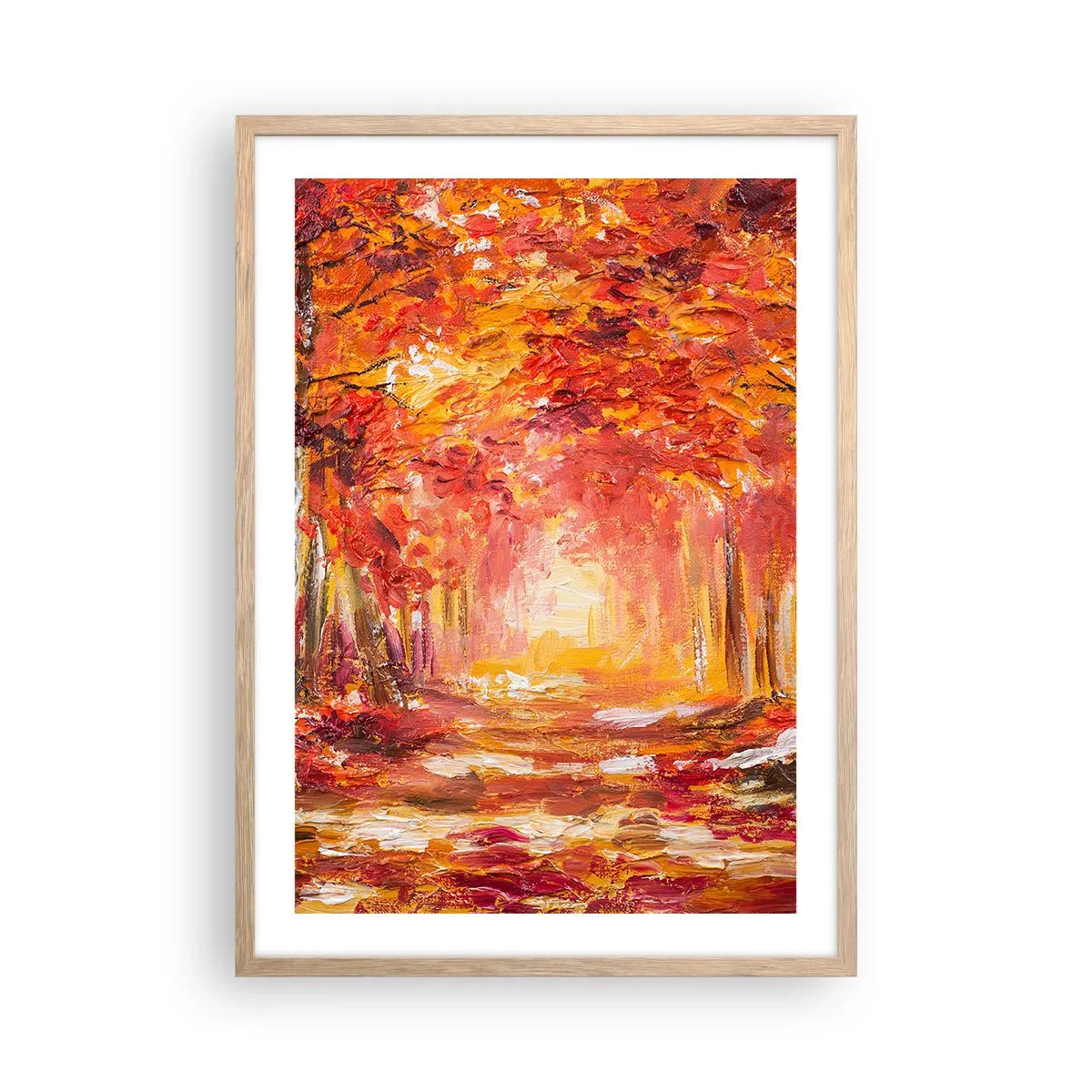 Plakat w ramie jasny dąb - Miedziany las - 50x70 cm