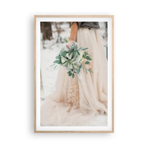 Plakat w ramie jasny dąb - I żyli długo i szczęśliwie - 61x91 cm