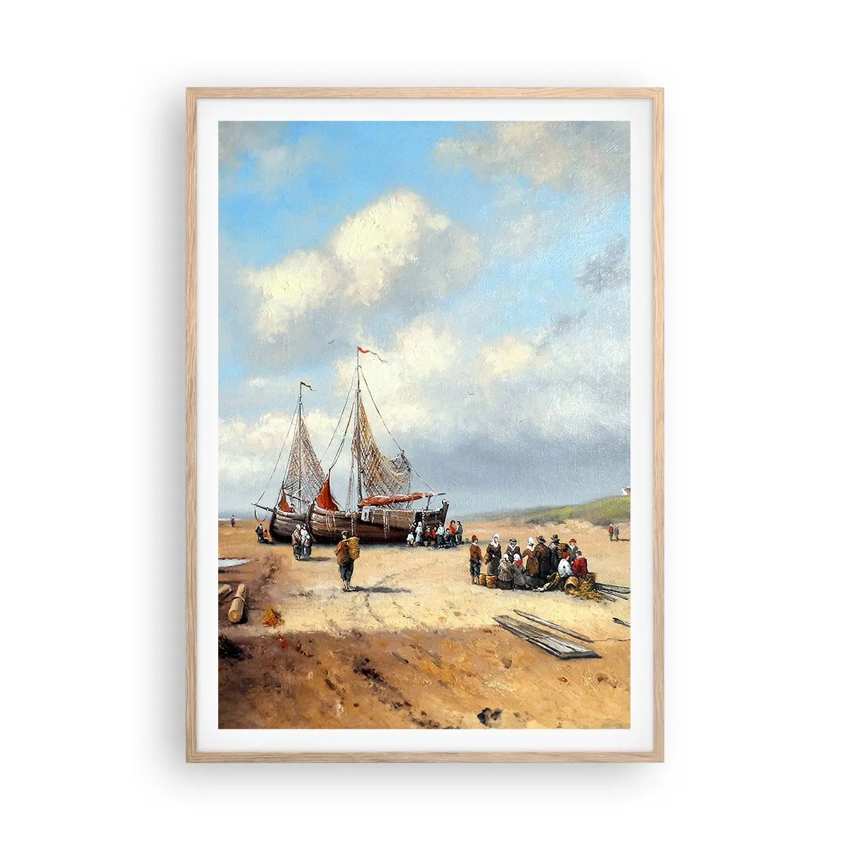 Plakat w ramie jasny dąb - Po udanym połowie - 70x100 cm