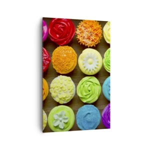 Obraz na płótnie - Kolorowe babeczki z dekoracjami w pastelach - 80x120cm - Każde inne - wszystkie pyszne - Nowoczesna dekoracja ścienna do salonu i sypialni ARTTOR