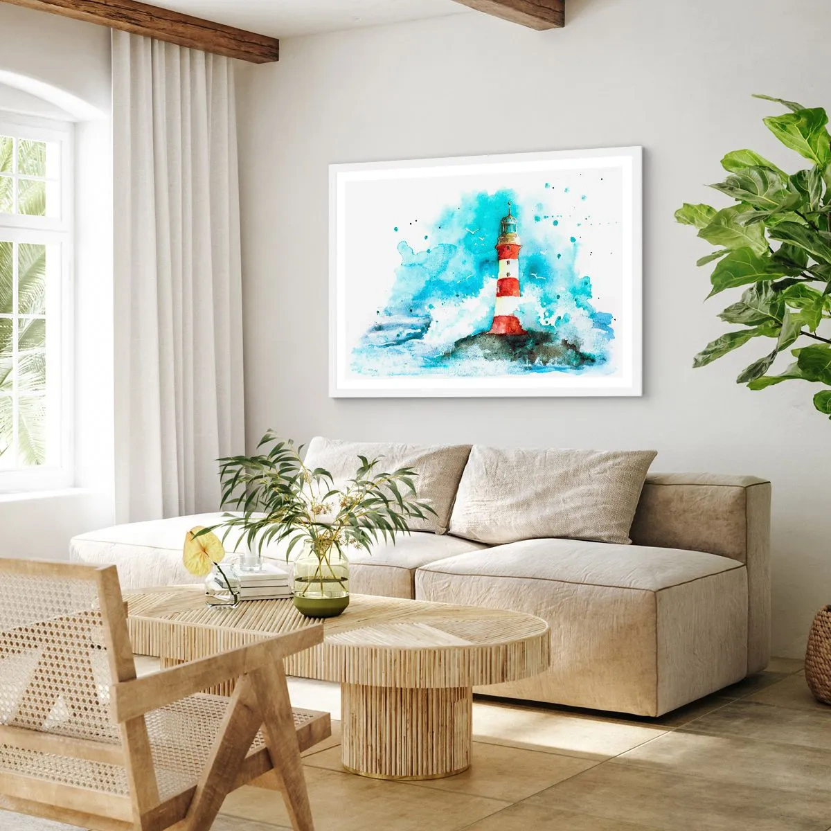 Plakat w białej ramie - Jedność żywiołów - 50x40 cm