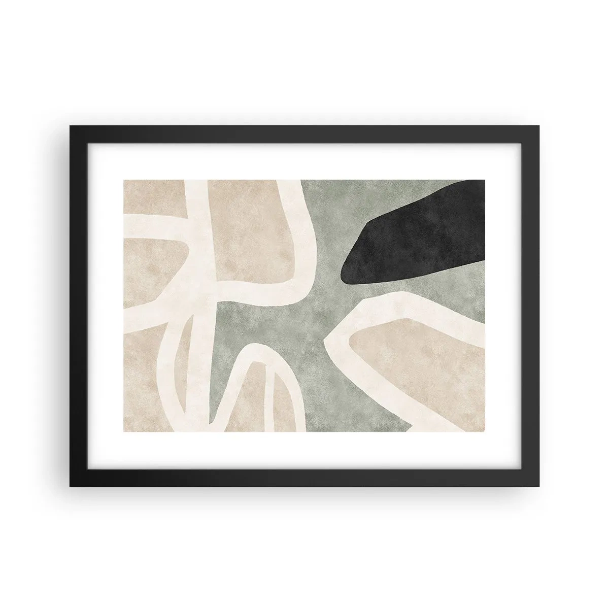 Plakat w czarnej ramie - Kompozycja z motywem czerni - 40x30 cm