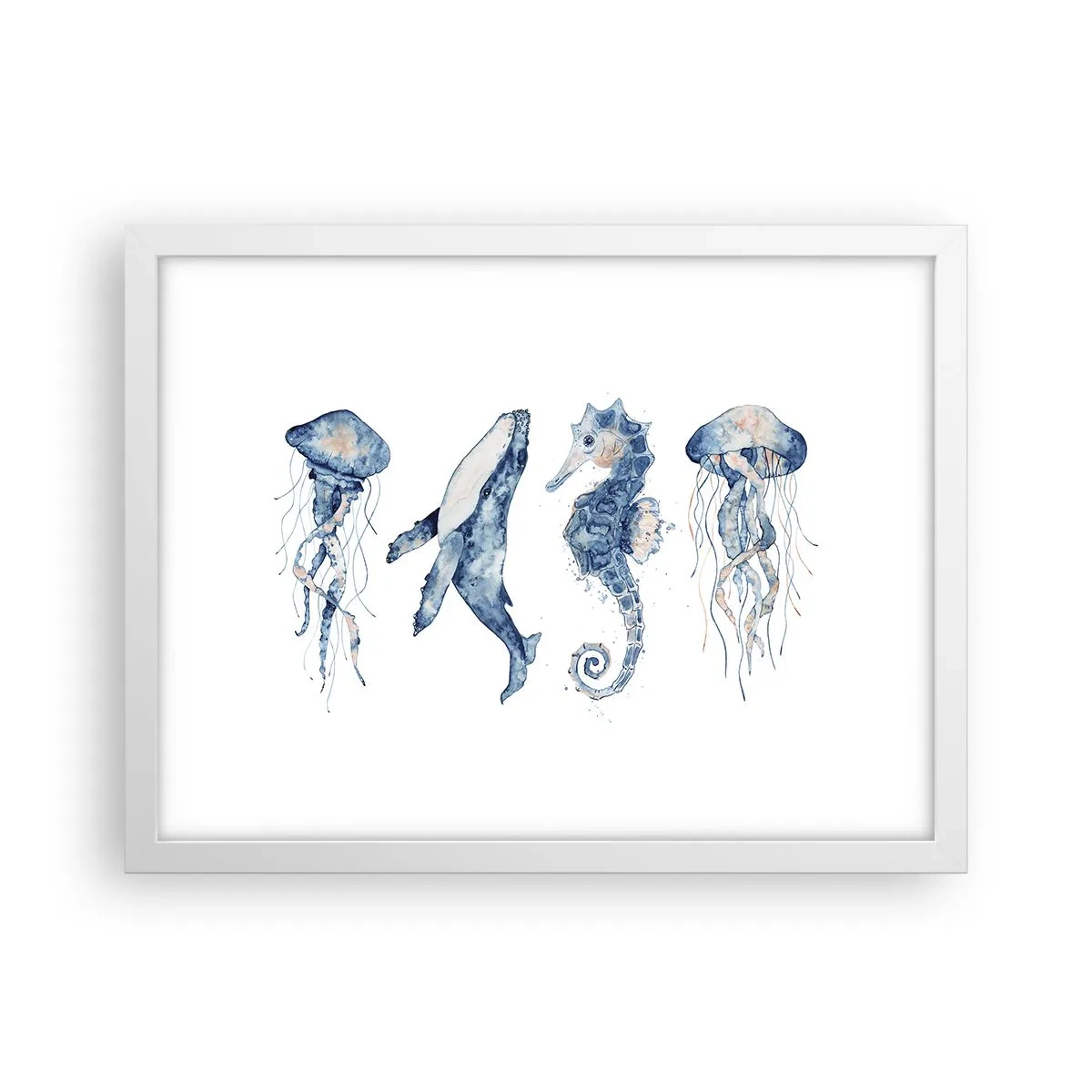 Plakat w białej ramie - Morskie dziwy - 40x30 cm