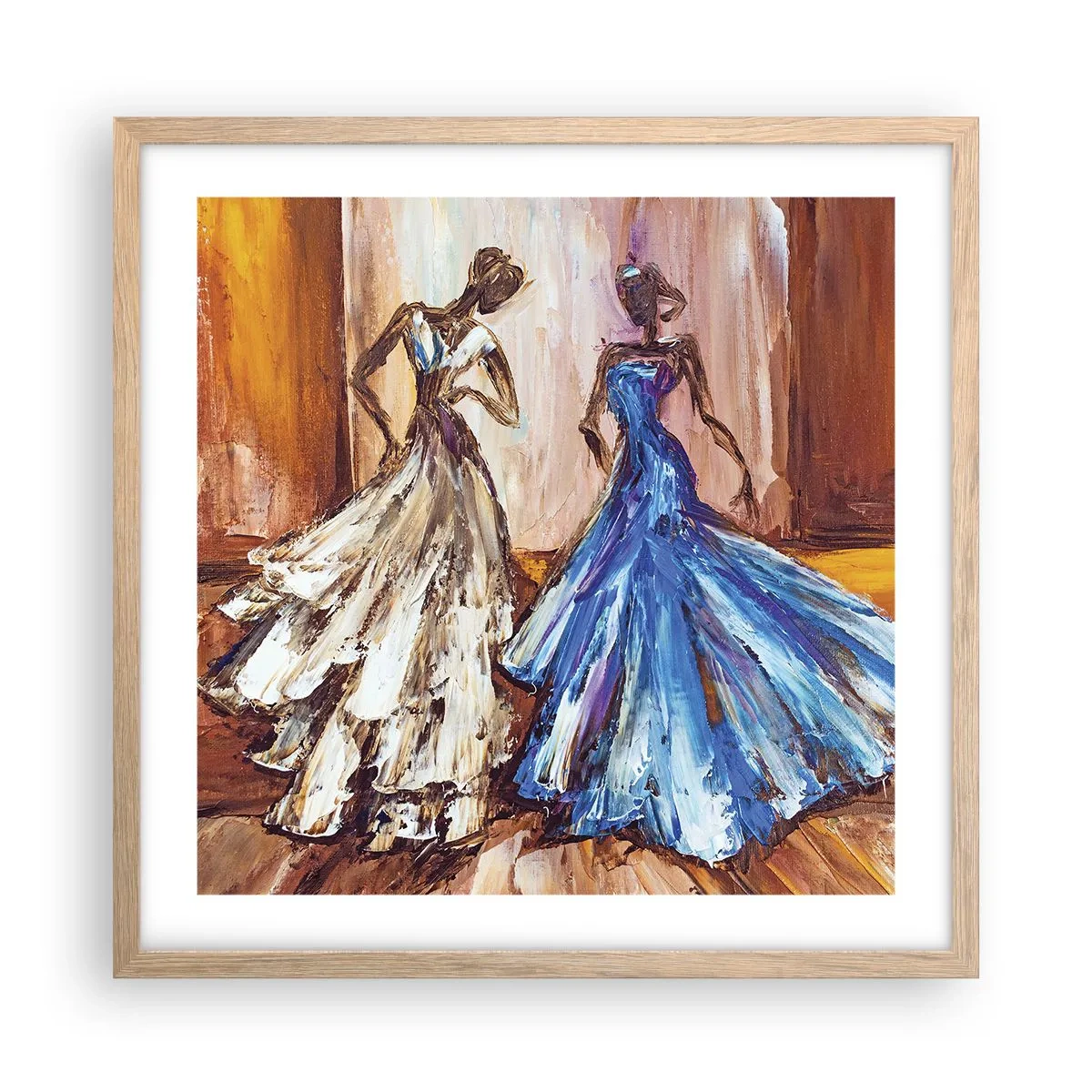 Plakat w ramie jasny dąb - Wdzięczny duet - 50x50 cm