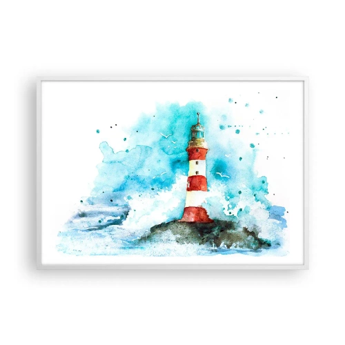 Plakat w białej ramie - Jedność żywiołów - 100x70 cm