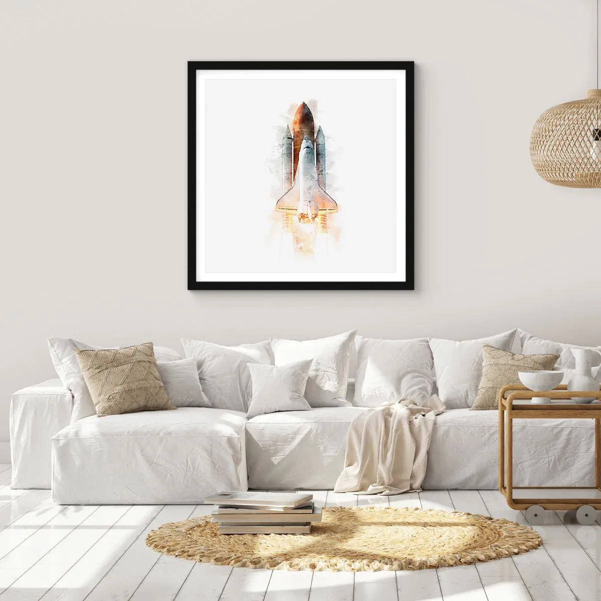 Plakat w czarnej ramie - Odkrywcy na start - 40x40 cm