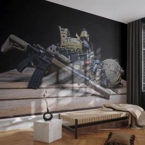 Fototapeta Standard Eco - Spocznij! - Militaria, Karabin, Broń - 300x210 cm