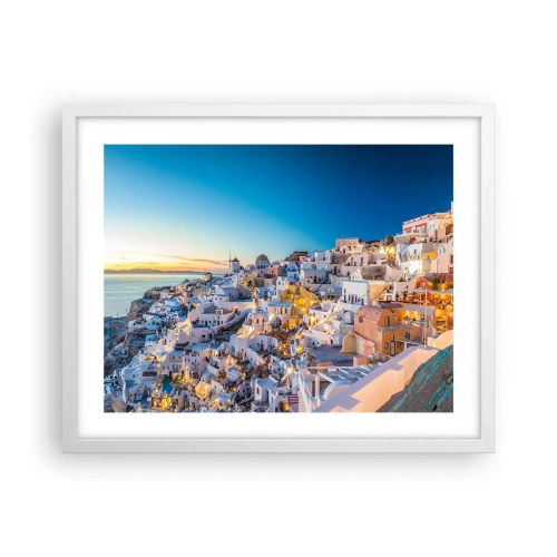 Plakat w białej ramie - Esencja greckości - 50x40 cm
