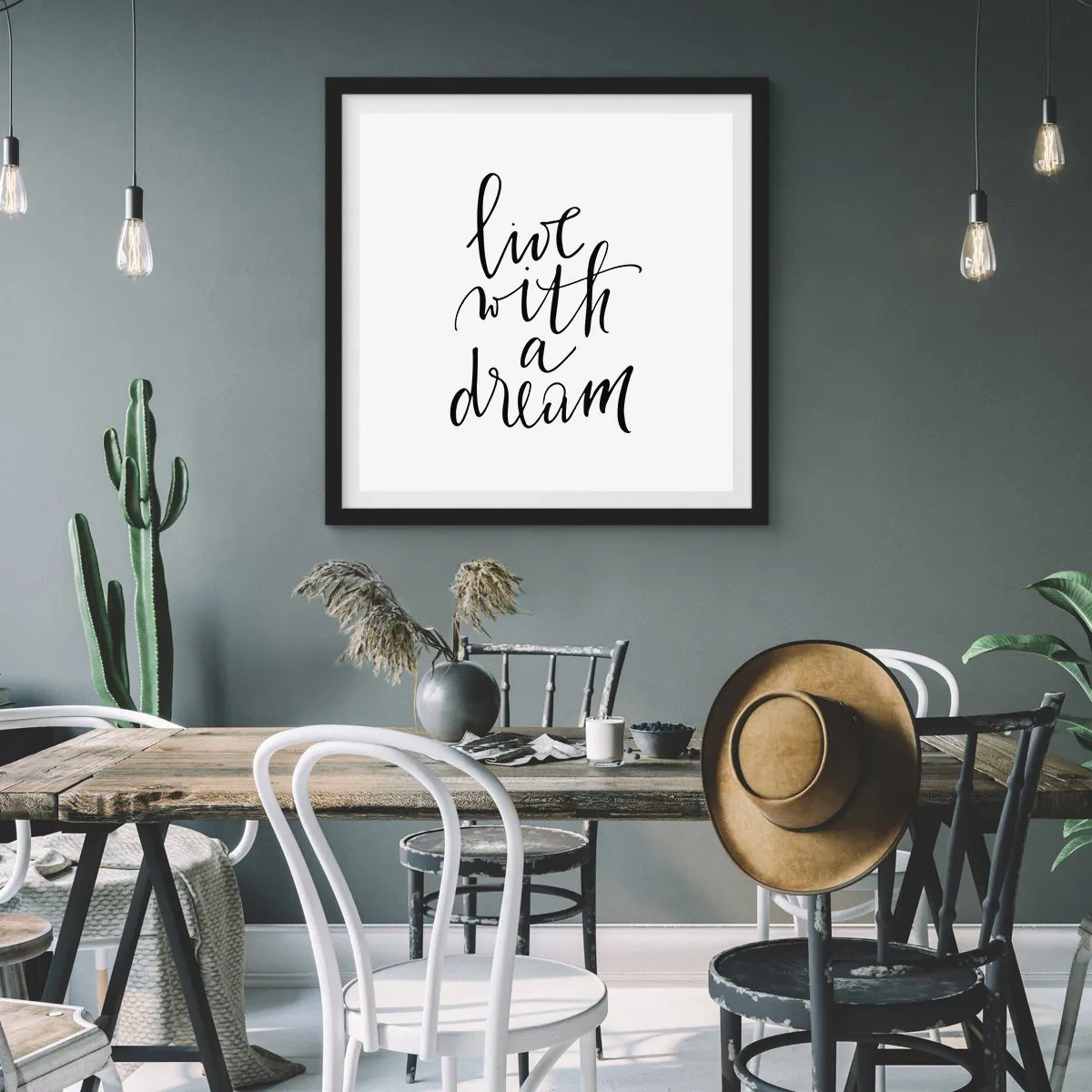 Plakat w czarnej ramie - Of course - 50x50 cm