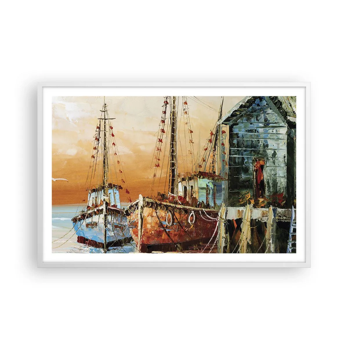 Plakat w białej ramie - Spokojny powrót - 91x61 cm