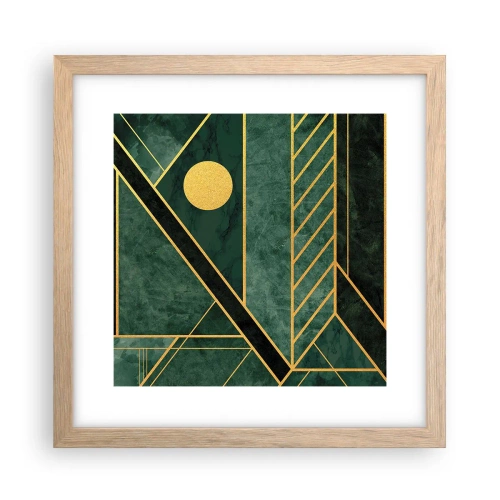 Plakat w ramie jasny dąb - Dynamika złota i lazuru - 30x30 cm