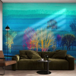 Fototapeta Premium Canvas - Wyczesany pejzaż - Krajobraz, Las, Abstrakcja - 400x280 cm