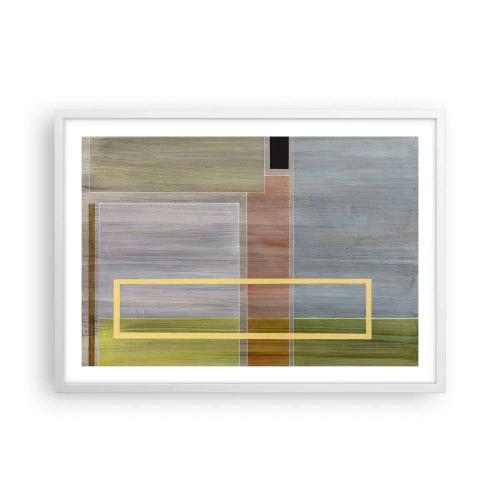 Plakat w białej ramie - Prosto i spokojnie - 70x50 cm