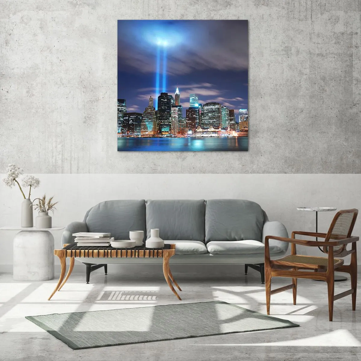 Obraz na szkle - Światłem dosięgnąć nieba - 70x70 cm