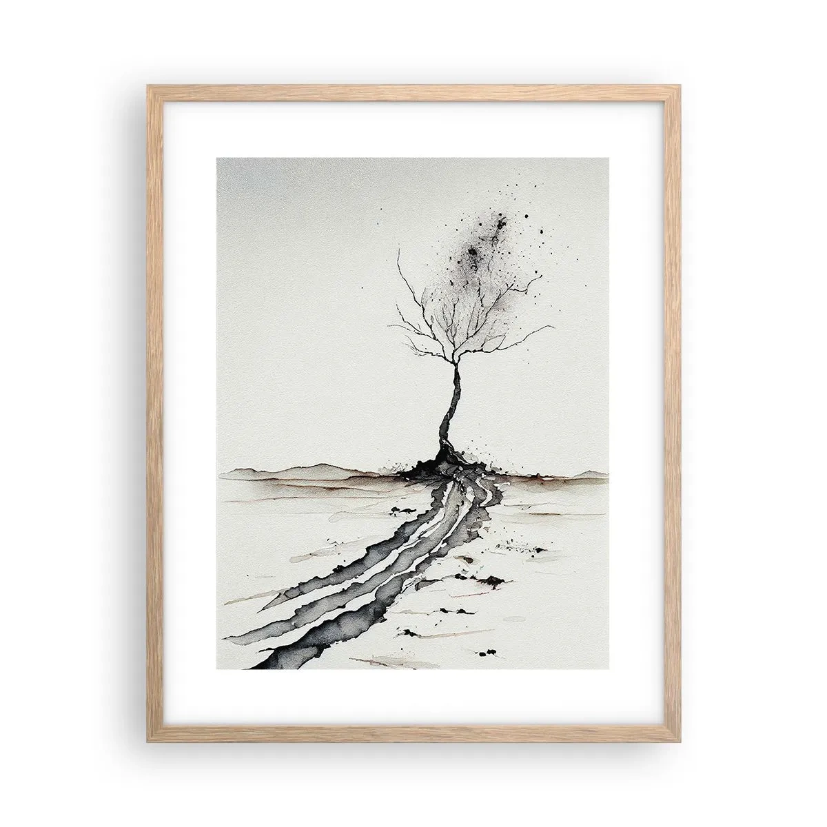Plakat w ramie jasny dąb - Zimowa melancholia - 40x50 cm
