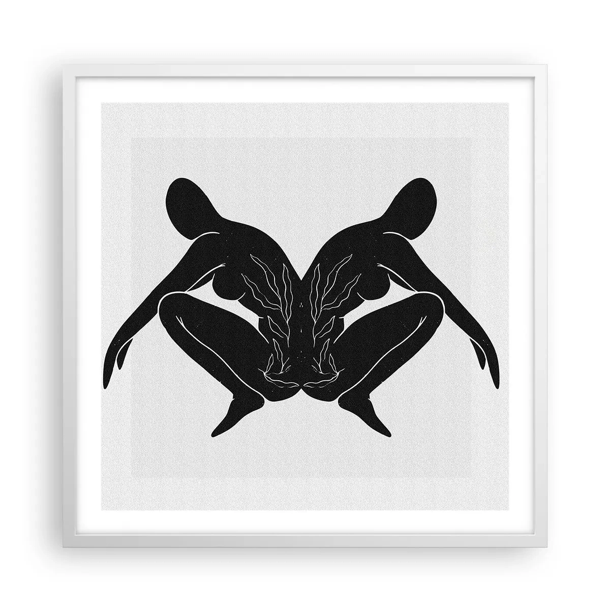 Plakat w białej ramie - Wspólna dusza - 60x60 cm