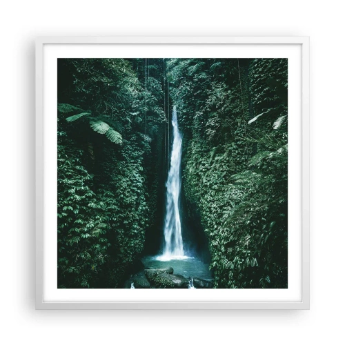 Plakat w białej ramie - Tropikalny zdrój - 60x60 cm