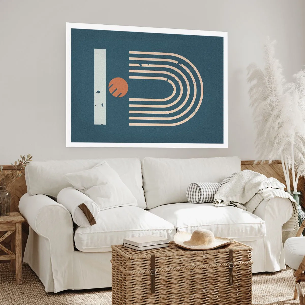 Plakat - Geometria na granacie - 40x30 cm