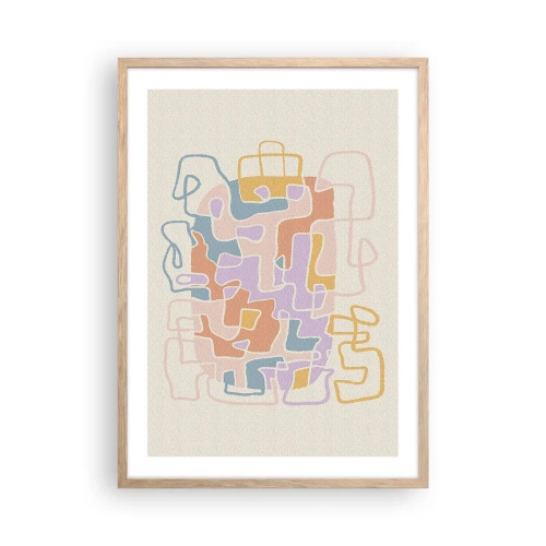 Plakat w ramie jasny dąb - Labirynt – radosna przygoda - 50x70 cm