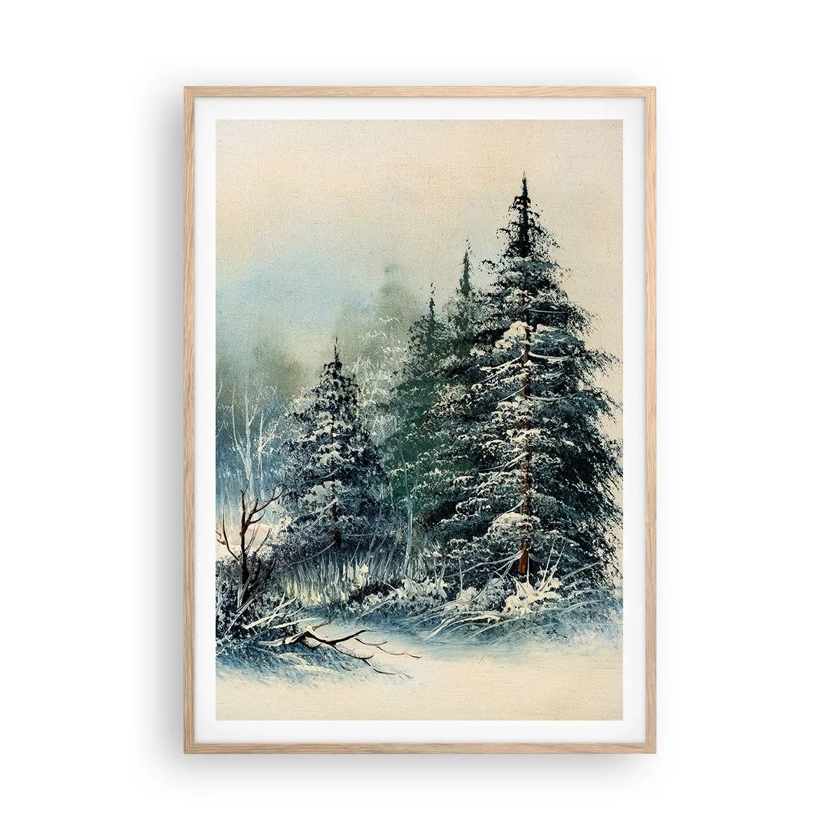 Plakat w ramie jasny dąb - Gotowe do Świąt - 70x100 cm