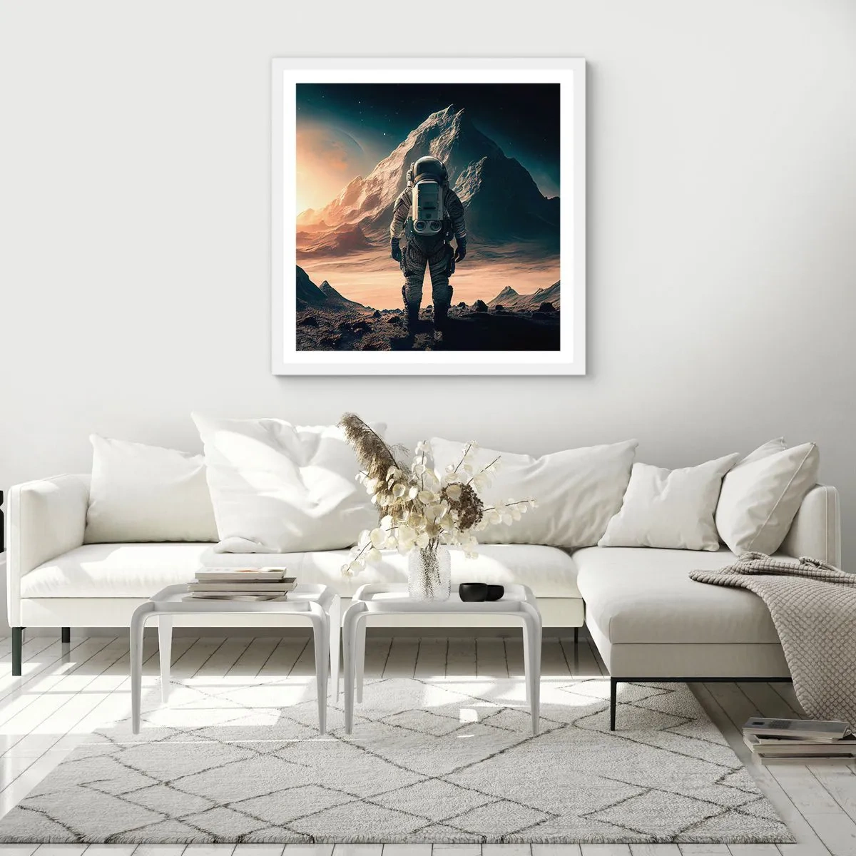 Plakat w białej ramie - Nowe wyzwanie - 30x30 cm