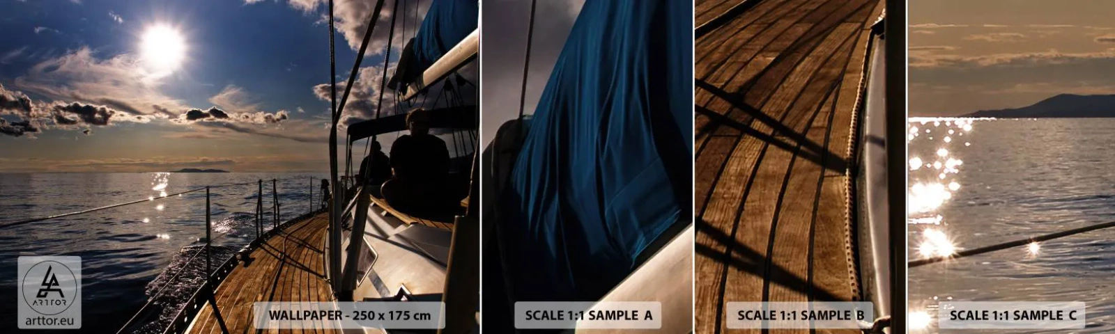 Fototapeta Próbka Standard Eco - Pod żaglami w stronę słońca - Marynistyczne, Jacht, Morze - 100x30 cm