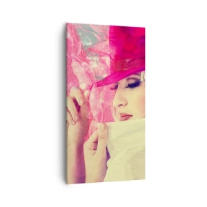 Obraz na płótnie - Portret retro w oparach różu - 55x100 cm