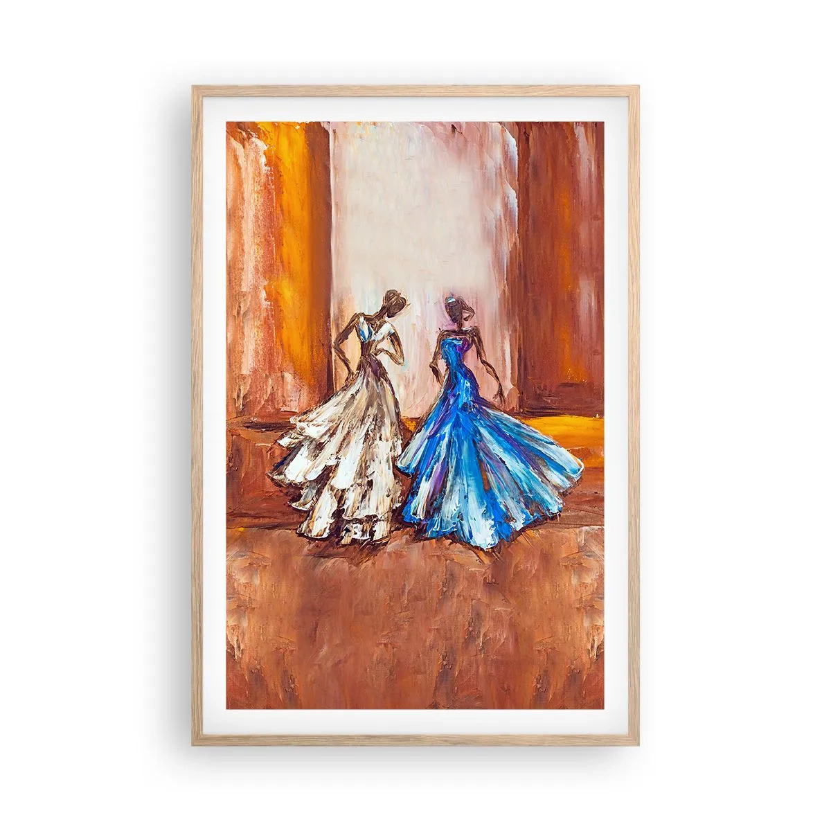 Plakat w ramie jasny dąb - Wdzięczny duet - 61x91 cm