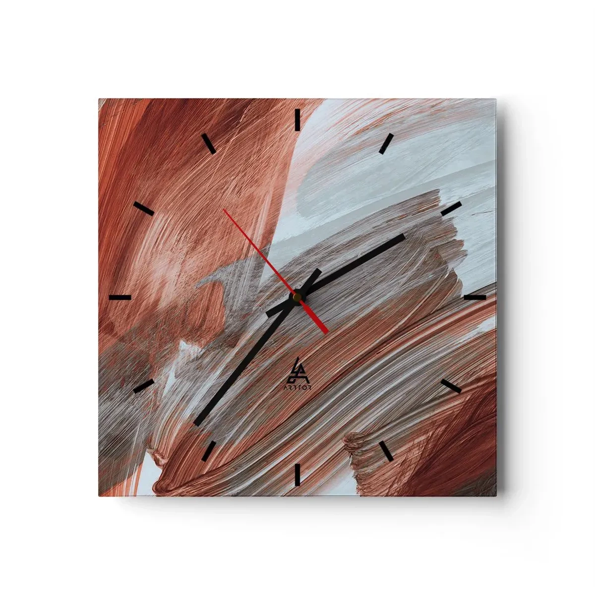Zegar ścienny - Abstrakcja jesienna i wietrzna - 40x40 cm