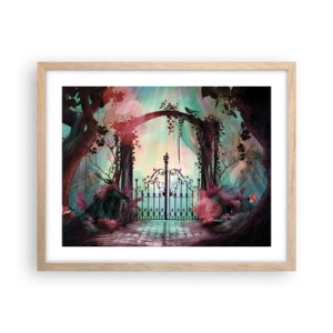 Plakat w ramie jasny dąb - Tajemniczy ogród - 50x40 cm