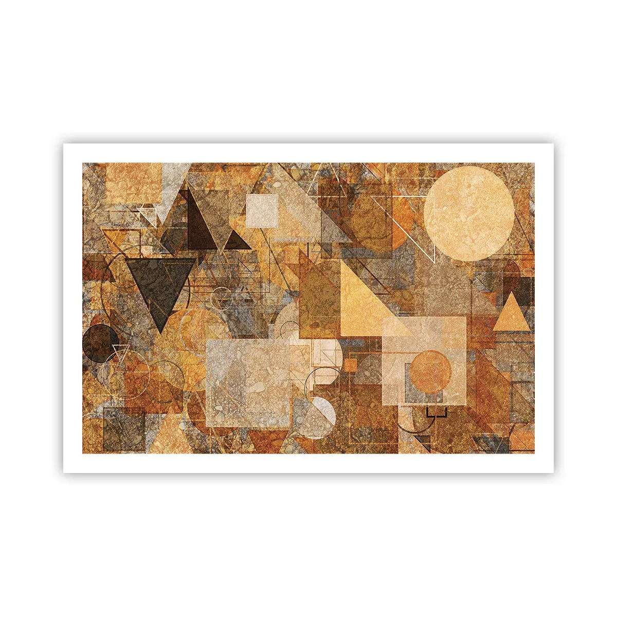 Plakat - Kubistyczne studium brązu - 91x61 cm