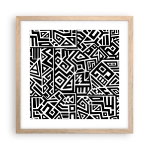 Plakat w ramie jasny dąb - Kompozycja prekolumbijska - 40x40 cm