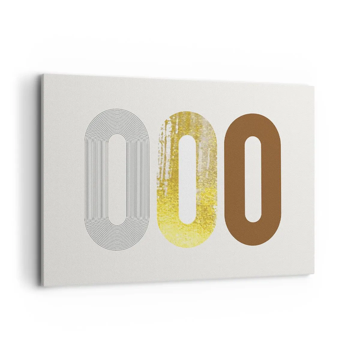 Obraz na płótnie - Abstrakcyjny motyw trzech geometrycznych kształtów - 120x80cm - Ooo! - Nowoczesna dekoracja ścienna do salonu, kuchni i sypialni ARTTOR